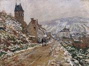 Claude Monet The Road in Vetheuil in Winter oil painting on canvas